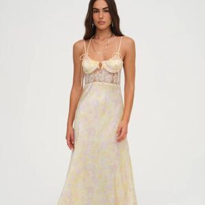 FOR LOVE & LEMONS Amora Floral Maxi Dress NWT